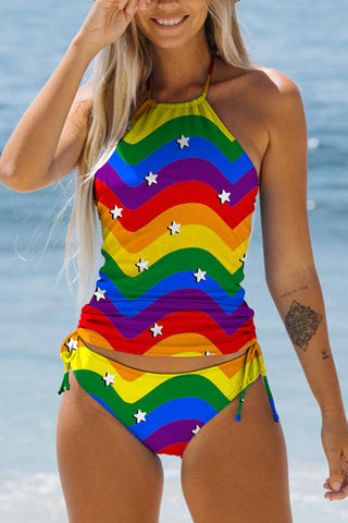 Rainbow Tie Dye Bikini Swimsuit