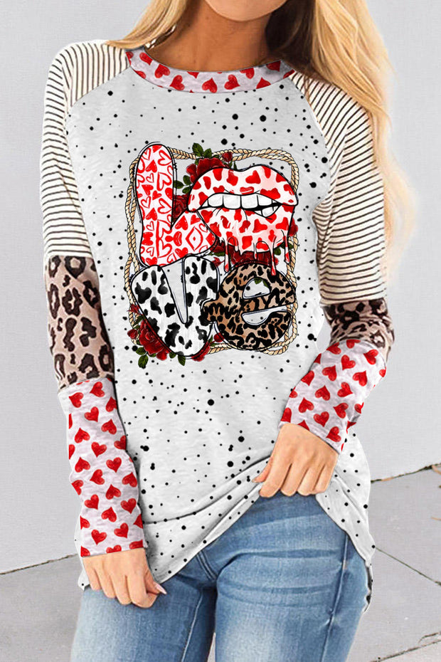 Love Leopard Lips Print Tunic