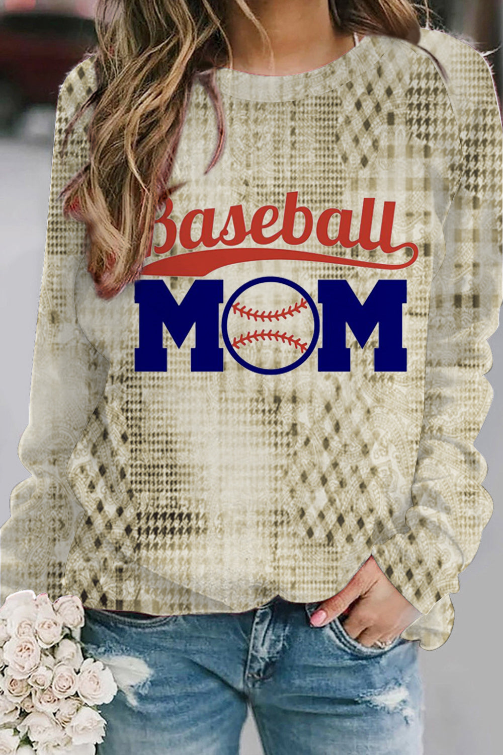 Baseball Mom Vintage Western Aztec Sweatshirt