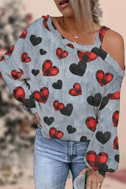 Love Heart Off-shoulder Blouse