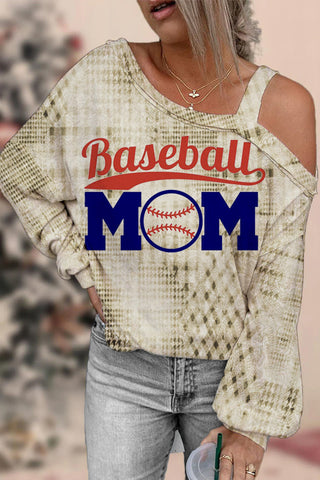Baseball Mom Vintage Western Aztec Off Shoulder Blouse