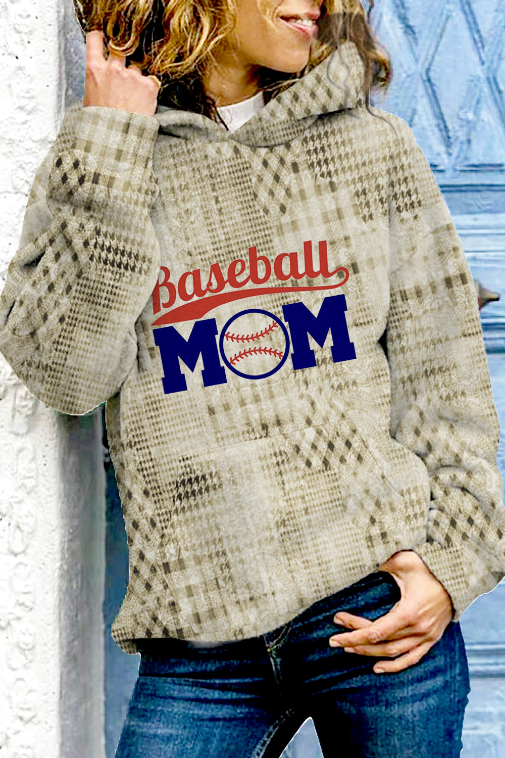 Baseball Mom Vintage Western Aztec Hoodie