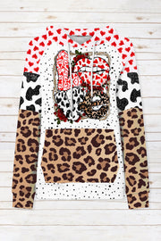 Love Leopard Lips Print Hoodie