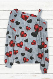 Love Heart Off-shoulder Blouse