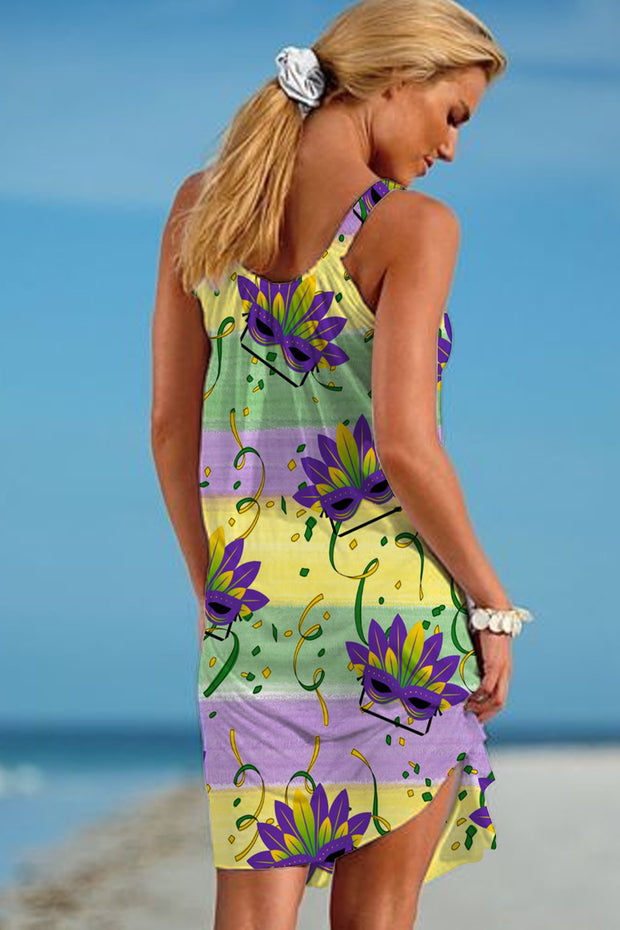 Mardi Gras Beach Sleeveless Dress