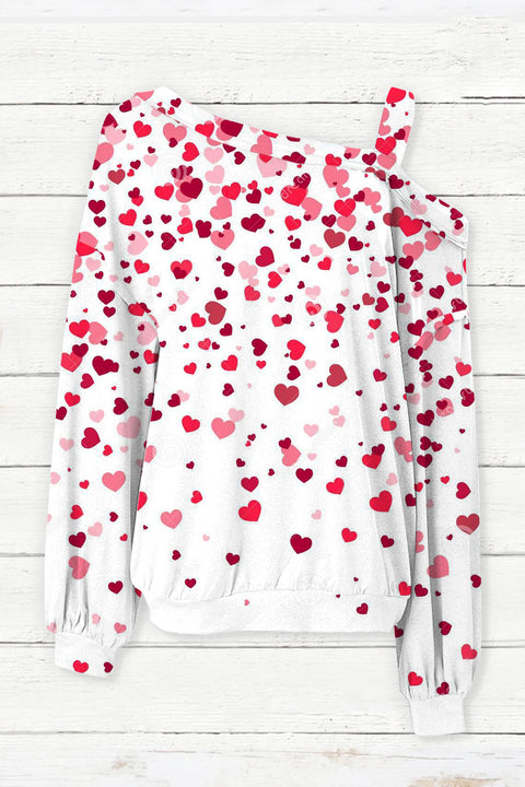 Love Heart Off-shoulder Blouse