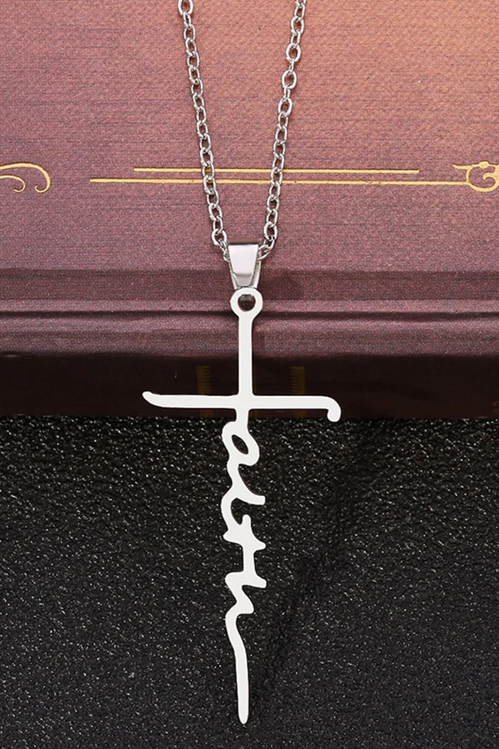 Faith Cross Legierung Anhänger Halskette