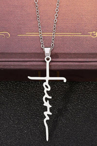 Faith Cross Alloy Pendant Necklace