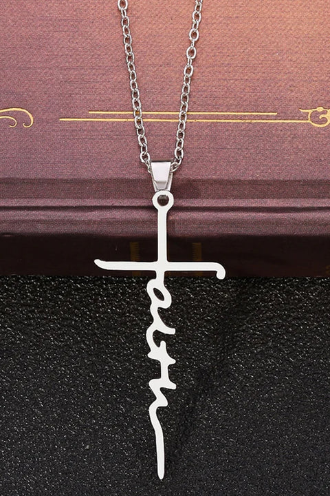 Faith Cross Alloy Pendant Necklace