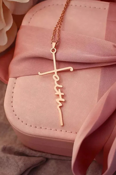 Faith Cross Alloy Pendant Necklace