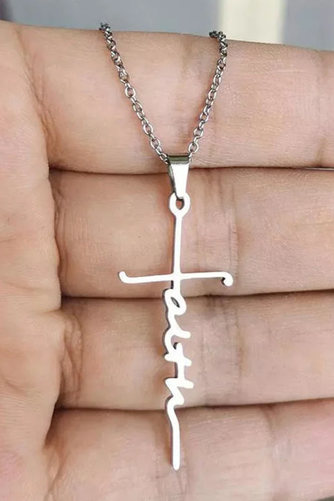 Faith Cross Alloy Pendant Necklace