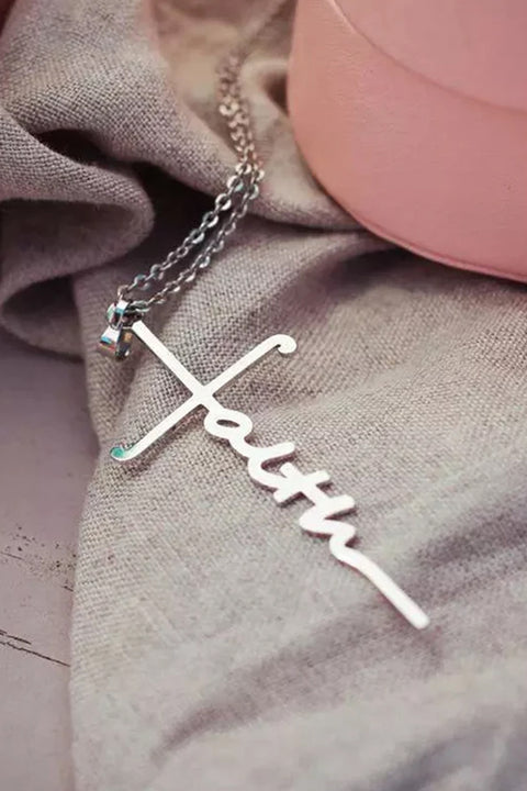 Faith Cross Alloy Pendant Necklace