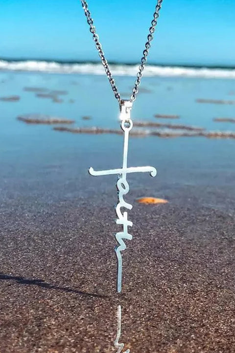 Faith Cross Alloy Pendant Necklace