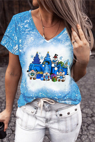 Snow Gnome Truck gebleichtes T-Shirt
