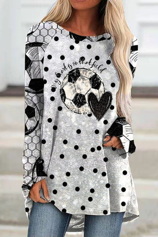 My Heart is On That Field Soccer Leopard Heart Print Tunic