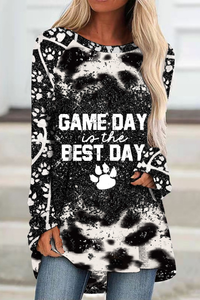 Game Day Is The Best Day & Pets Paw Basketball Pattern Tunic with Pockets