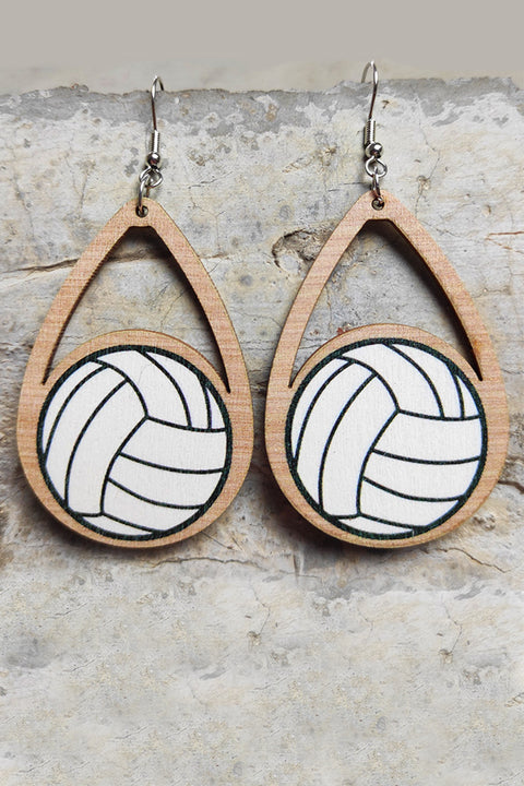 Volleyball Wooden Earrings