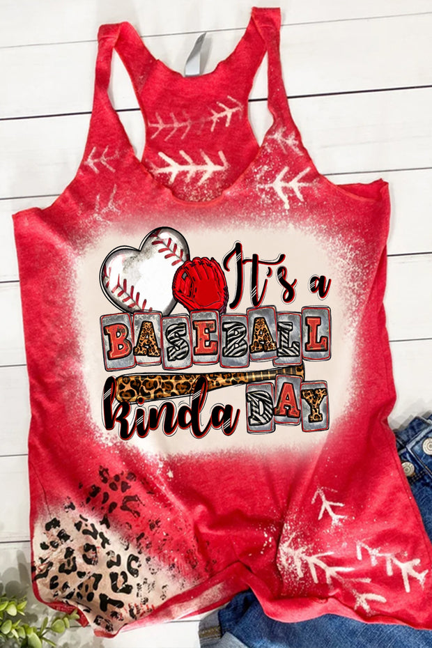 It Is A Baseball Kinda Day Print V-neck Tank