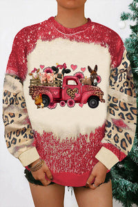 Leopard Farm Animals Truck Print Sweatshirt