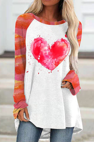 Watercolor Splatter Heart-Shaped Tunic