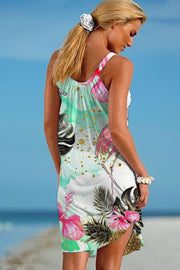 Summer Flamingos Sleeveless Dress