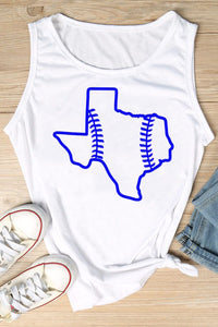 Texas Baseball Pattern Tank Top