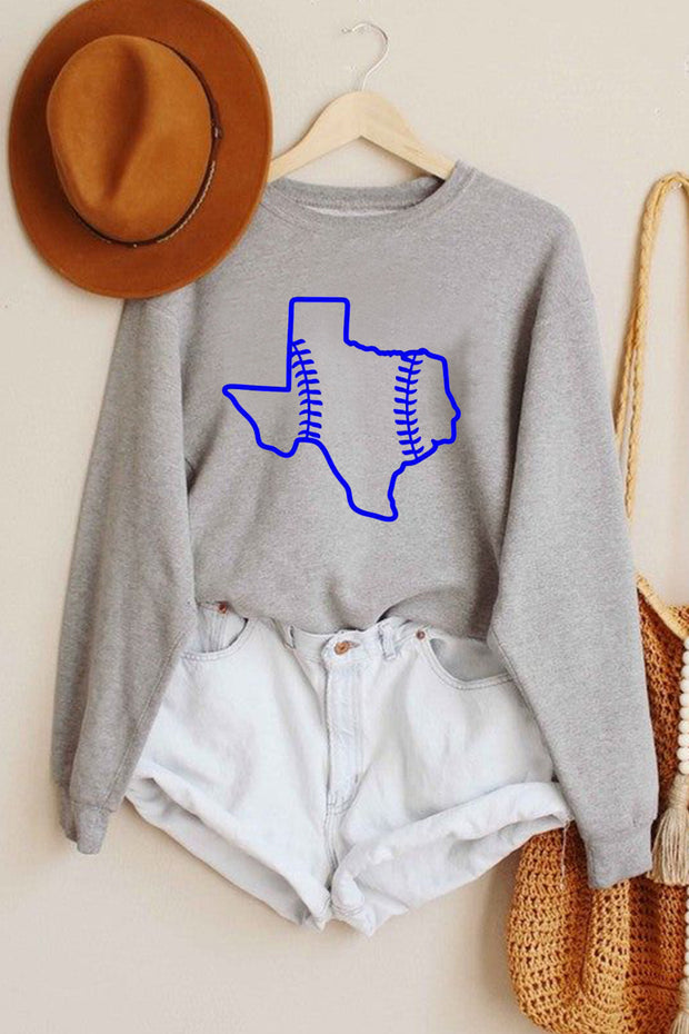 Texas Baseball Pattern Sweatshirt