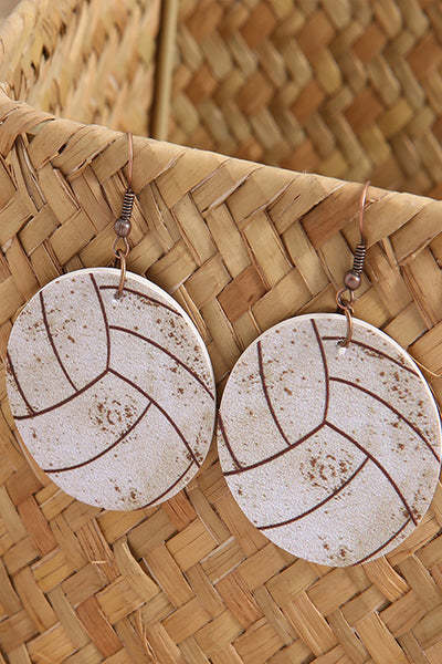 Volleyball Wooden Earrings
