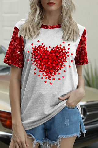 Love Heart Sequins T-shirt