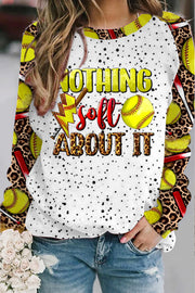 Western Nothing Soft About It Softball Sport Polka Dots Print Sweatshirt