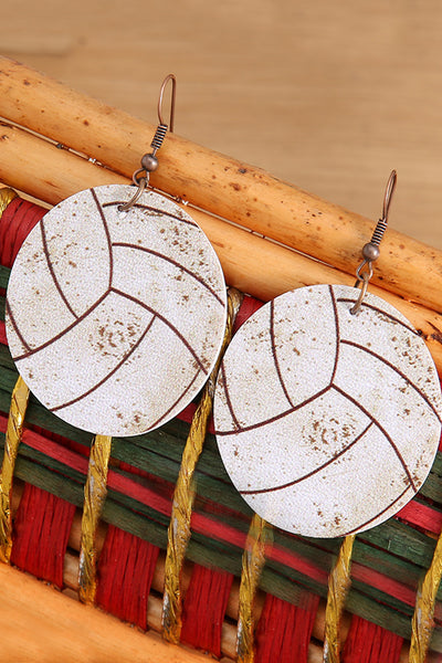 Volleyball Wooden Earrings