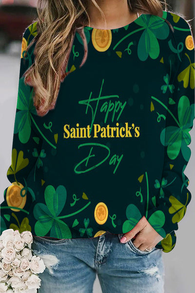 Happy St. Patricks Day Print Sweatshirt