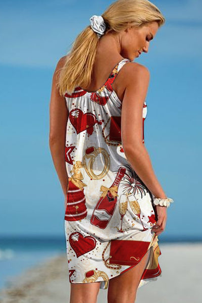 Print Beach Sleeveless Dress
