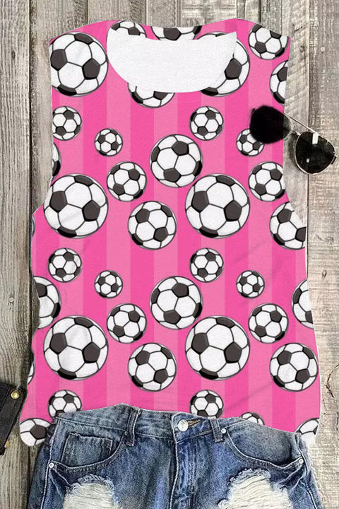 Striped Soccer Ball Tank Top