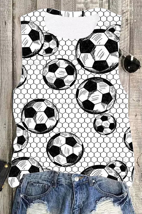 Mesh Soccer Floral Print Tank Top