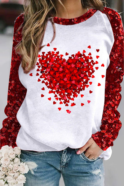 Love Heart Sequins Sweatshirt