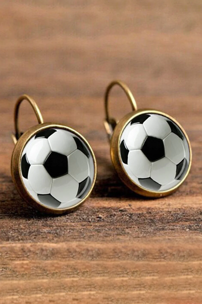 Soccer Resin Print Earrings