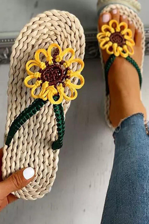 Sunflower Straw Flip-flops Slippers