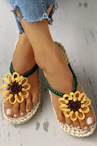 Sunflower Straw Flip-flops Slippers