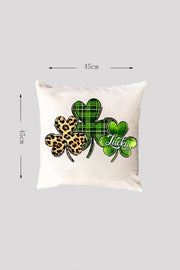 St. Patrick's Day Lucky Shamrock Print Pillow Cover