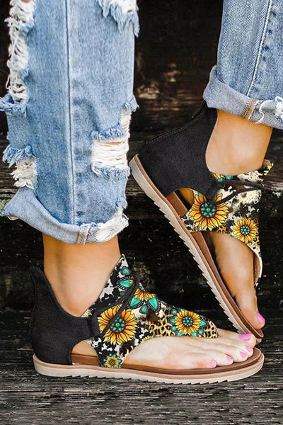 Sunflower Leopard Flip Flop Sandals