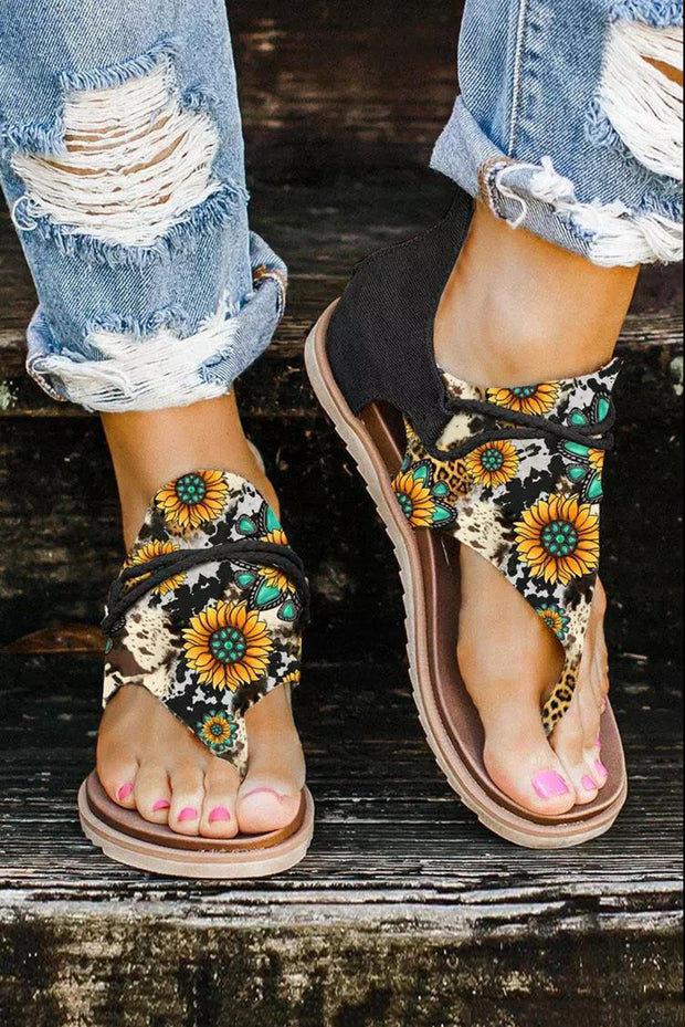 Sunflower Leopard Flip Flop Sandals