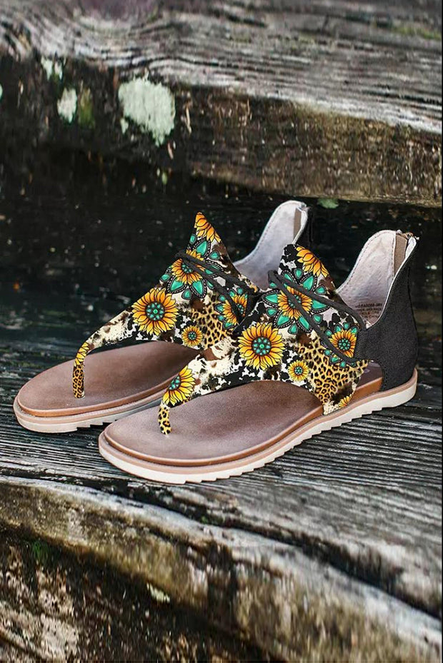 Sunflower Leopard Flip Flop Sandals