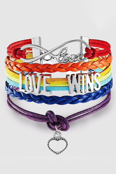 Love Wins Rainbow Heart Bracelet