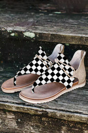 Checkered Flag Plaid Flip Flops Sandals