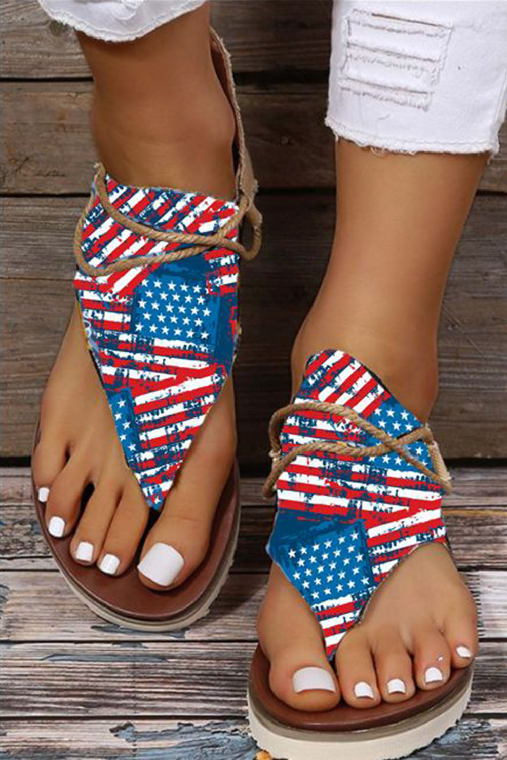 American Flag Retro Sandals Shoes