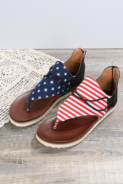 American Flag Patriotic Usa Flag Comfort Flat Sandals Summer Flip Flops