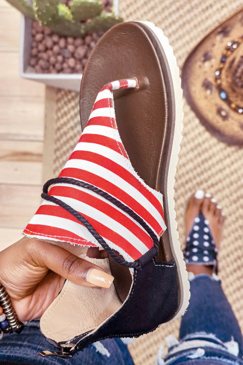 American Flag Patriotic Usa Flag Comfort Flat Sandals Summer Flip Flops