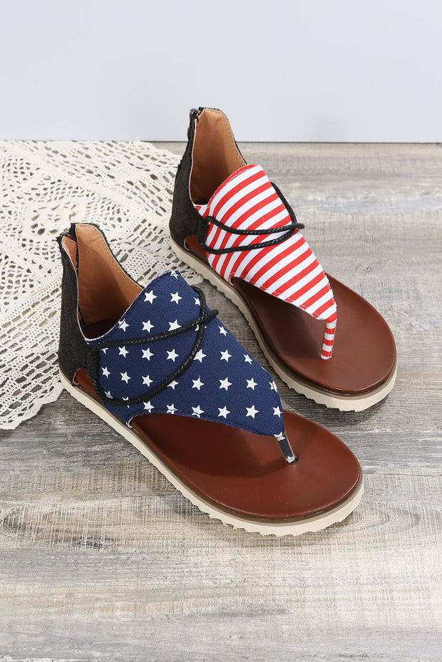 American Flag Patriotic Usa Flag Comfort Flat Sandals Summer Flip Flops