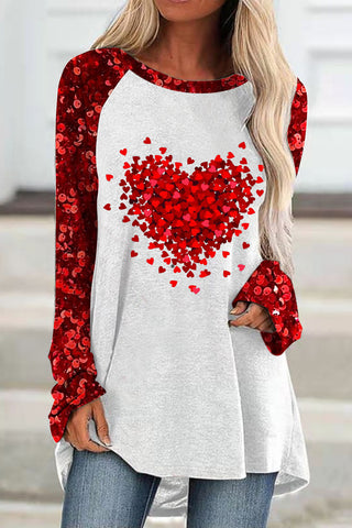 Love Heart Sequins Tunic
